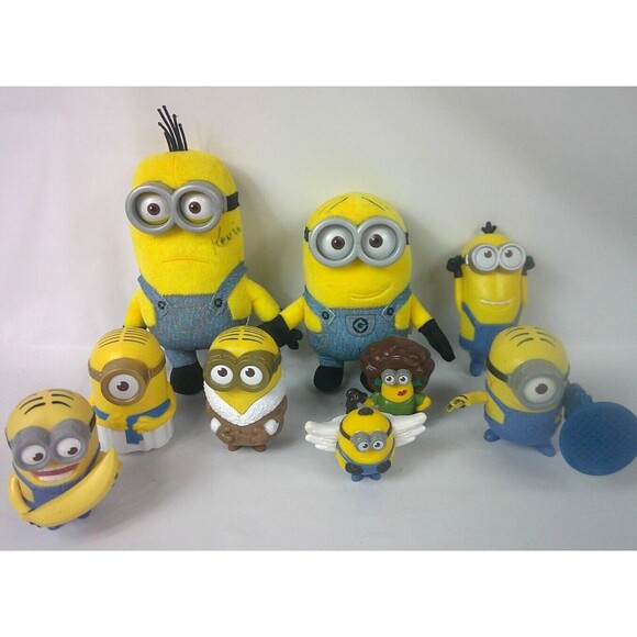 Despicable Me Minions Plastic Action Figure Toys and Plush Mixed Lot of 9 - Picture 1 of 6